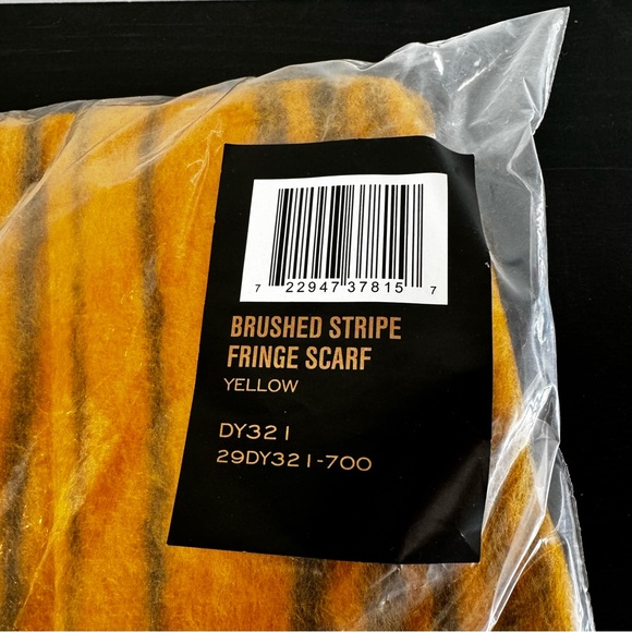 Frye Stripe Brushed Fringe Scarf Plaid in Yellow - Picture 2 of 4